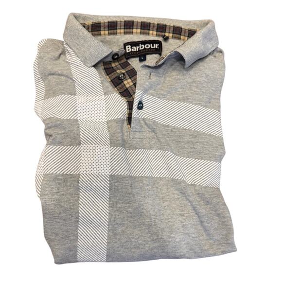 Barbour Blaine Tartan Polo Shirt Grey – Men’s L-Heritage Classic Menswear - Picture 4 of 7